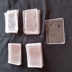 Plastic holders for name tags. Can be used with lanyards I have listed